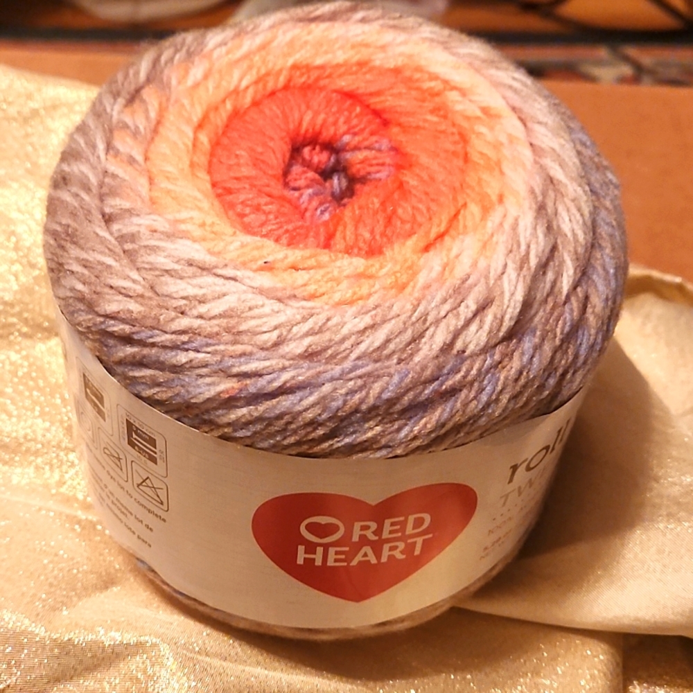 Red heart roll with it tweed yarn